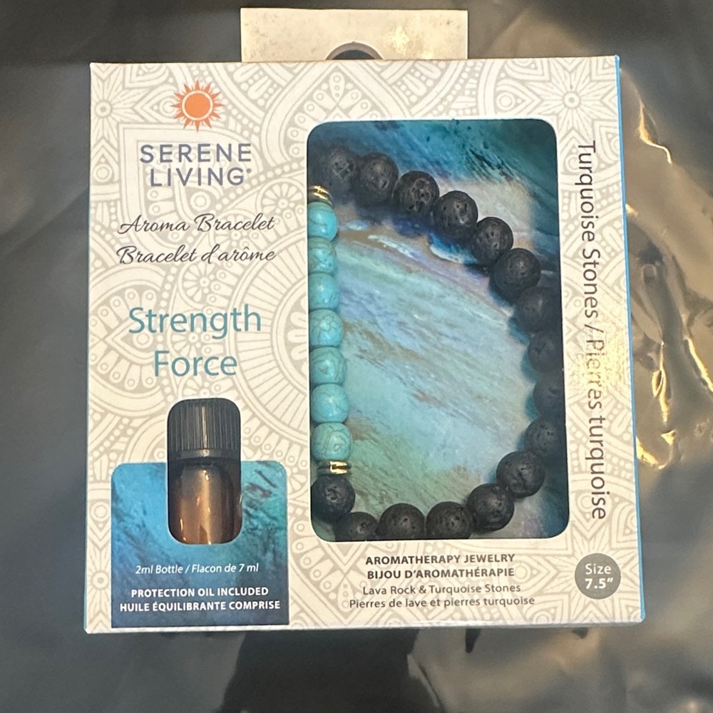 🎁 Serene Living Turquoise and Black Aroma Bracelet